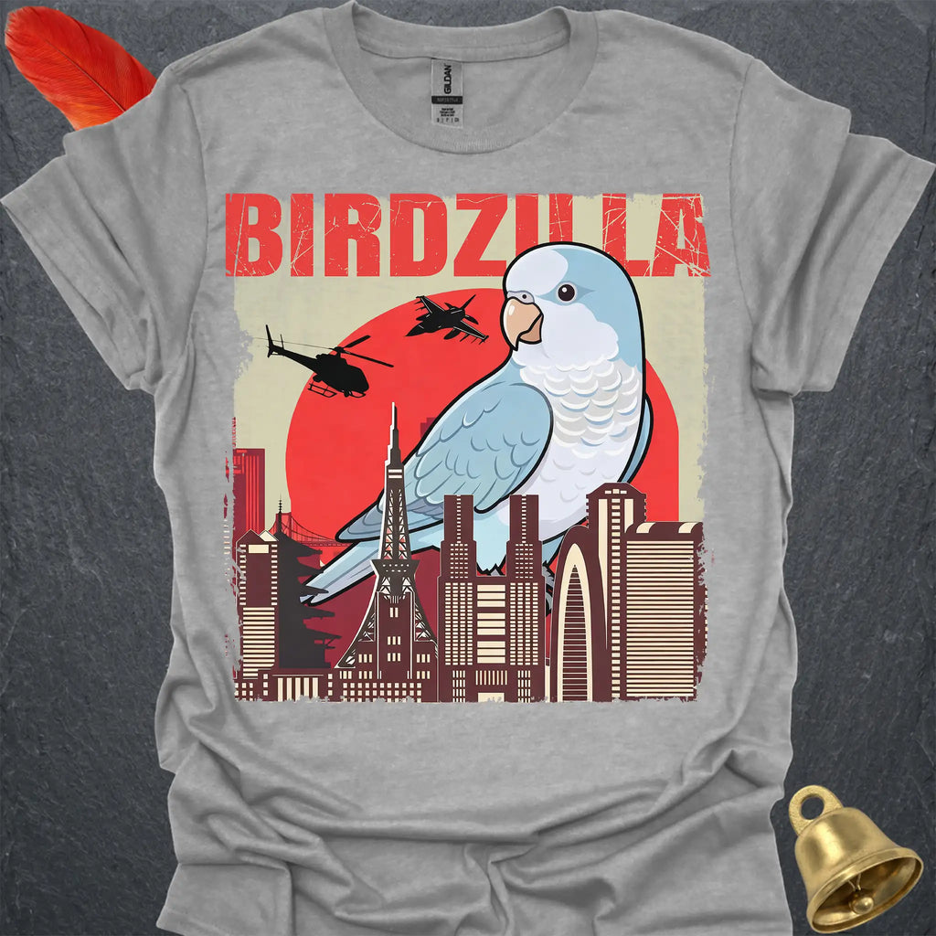 Blue Opaline Quaker Parrot Birdzilla T-Shirt
