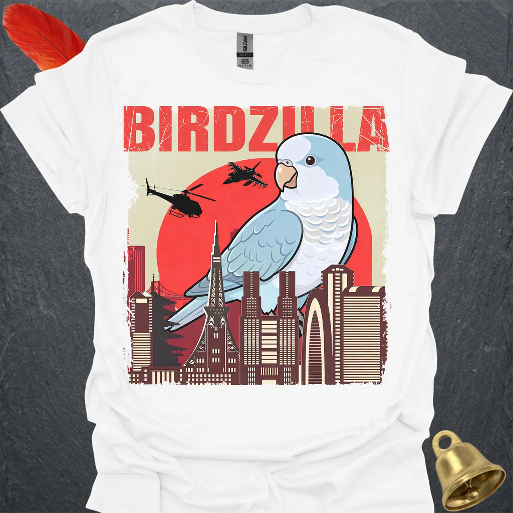 Blue Opaline Quaker Parrot Birdzilla T-Shirt