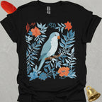 Blue Opaline Quaker Parrot Boho Flower T-Shirt