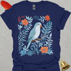 Blue Opaline Quaker Parrot Boho Flower T-Shirt