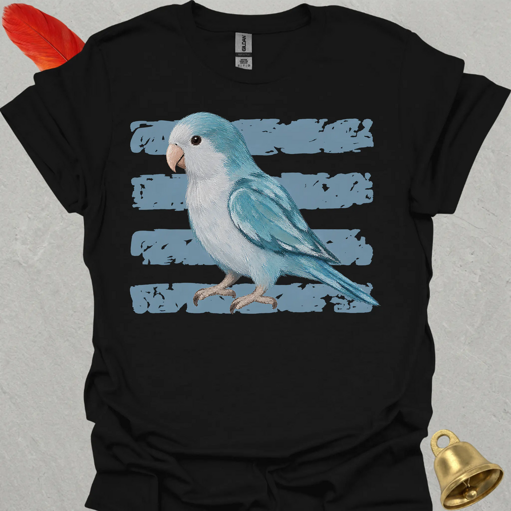 Blue Opaline Quaker Parrot Brush T-Shirt
