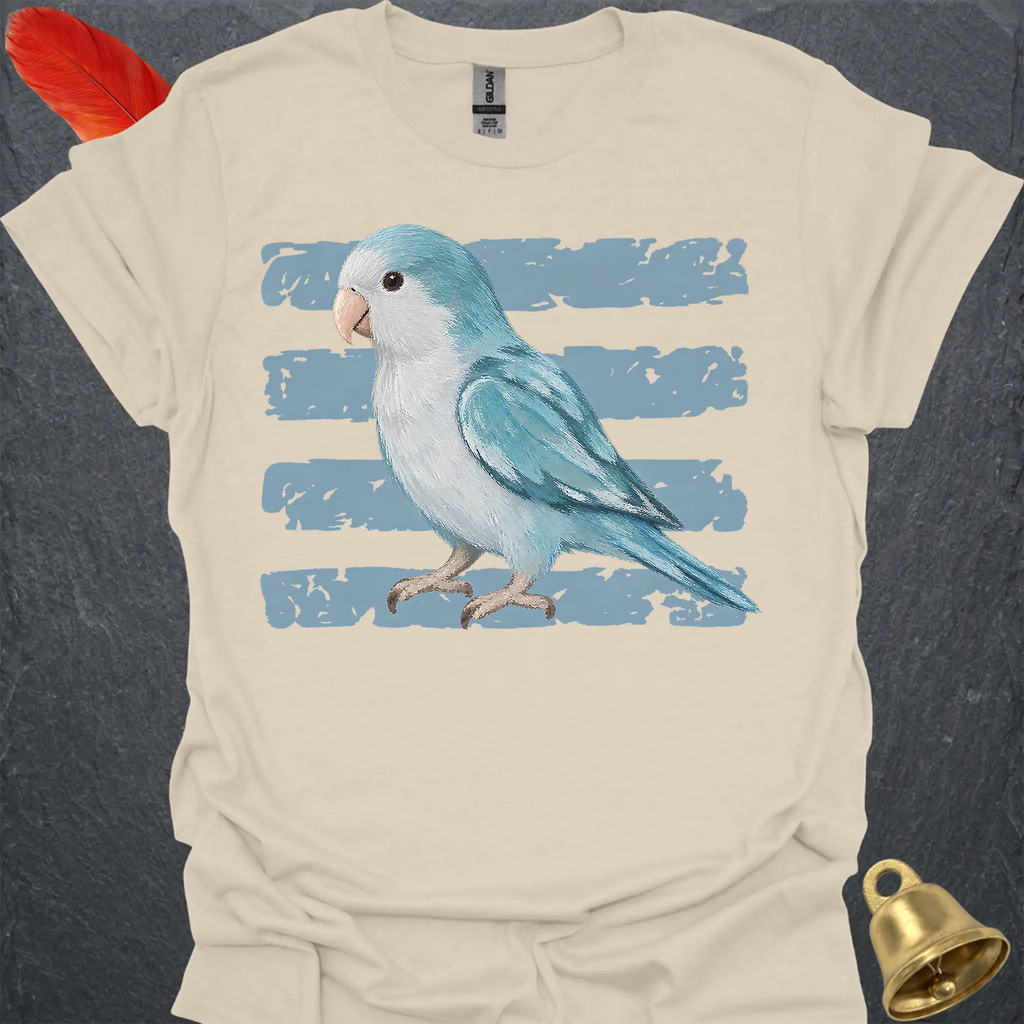 Blue Opaline Quaker Parrot Brush T-Shirt