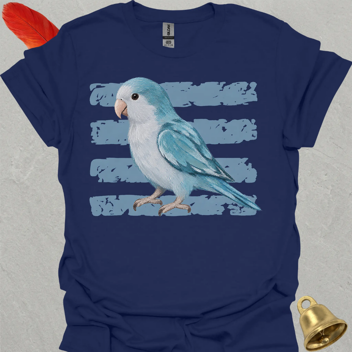 Blue Opaline Quaker Parrot Brush T-Shirt