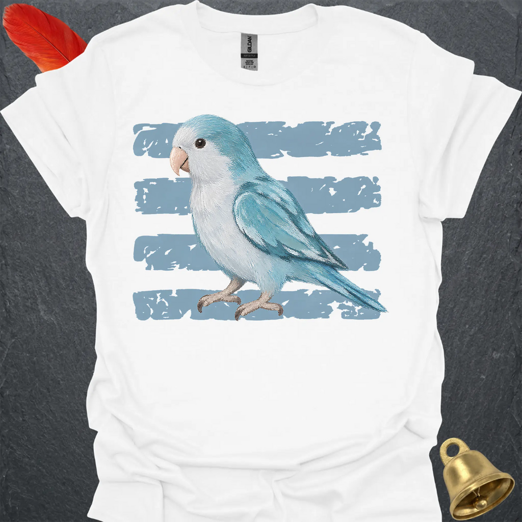 Blue Opaline Quaker Parrot Brush T-Shirt