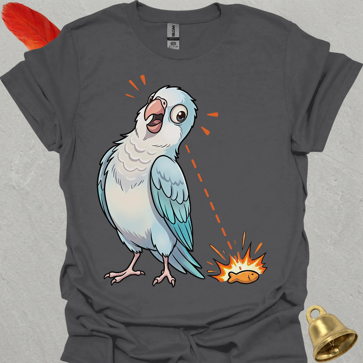 Blue Opaline Quaker Parrot Eye on Prize T-Shirt