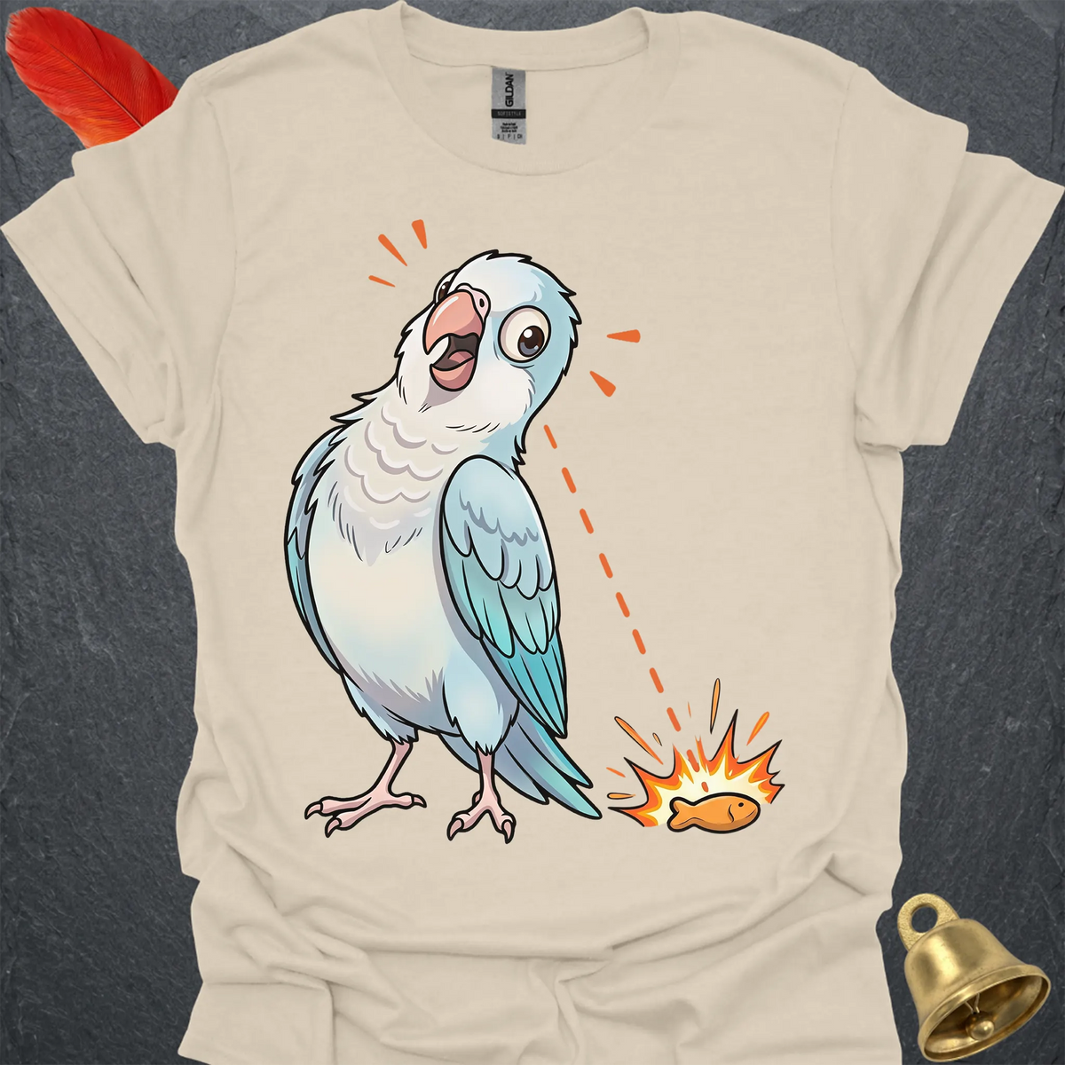 Blue Opaline Quaker Parrot Eye on Prize T-Shirt