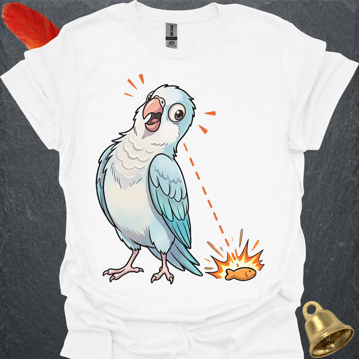 Blue Opaline Quaker Parrot Eye on Prize T-Shirt