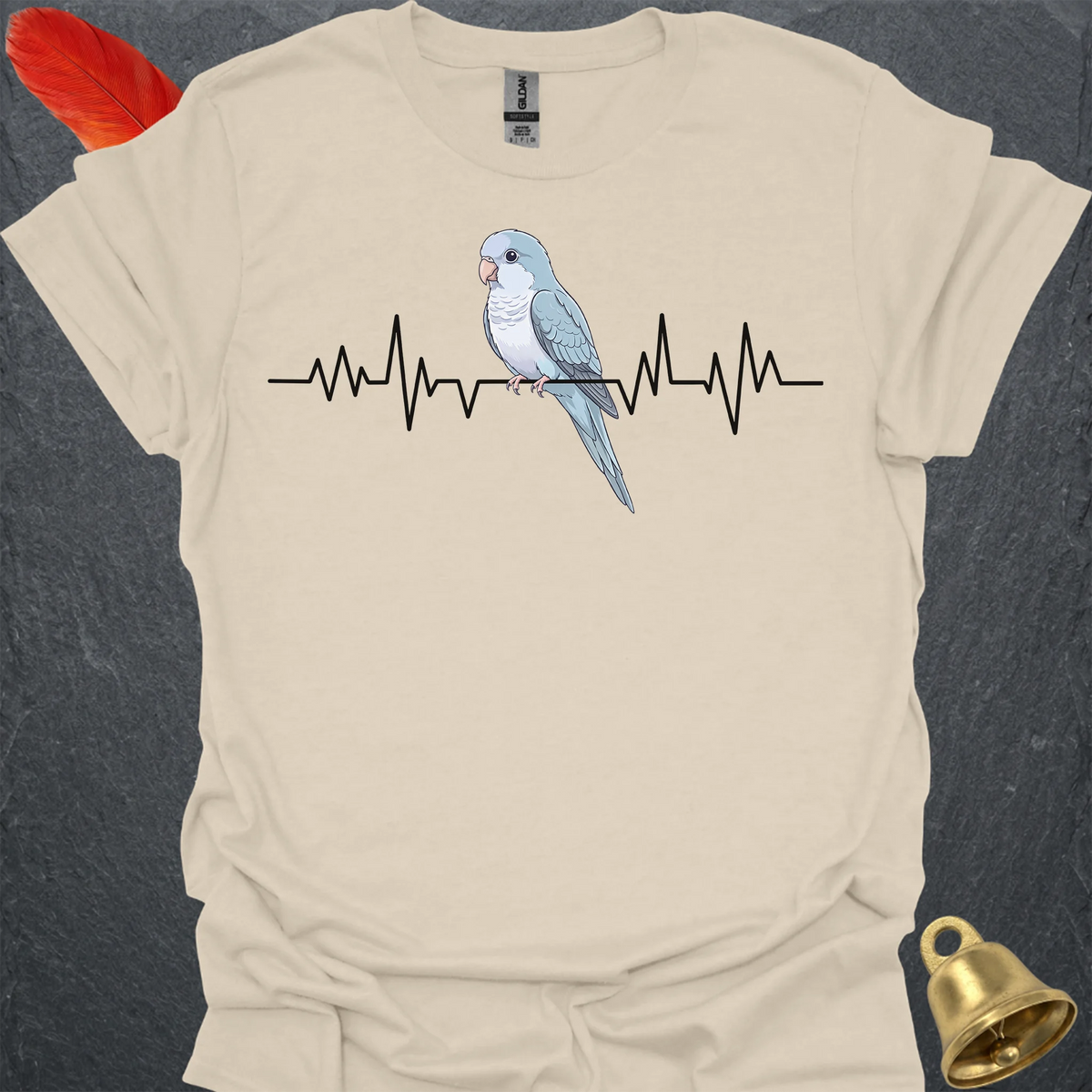 Blue Opaline Quaker Parrot Heartbeat T-Shirt