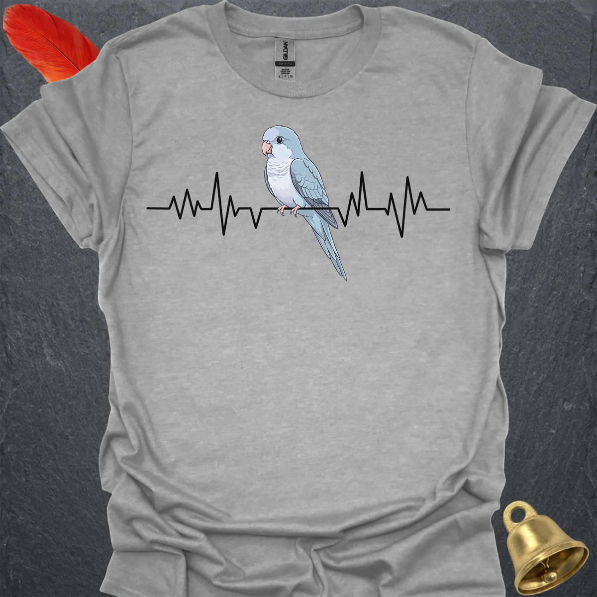 Blue Opaline Quaker Parrot Heartbeat T-Shirt