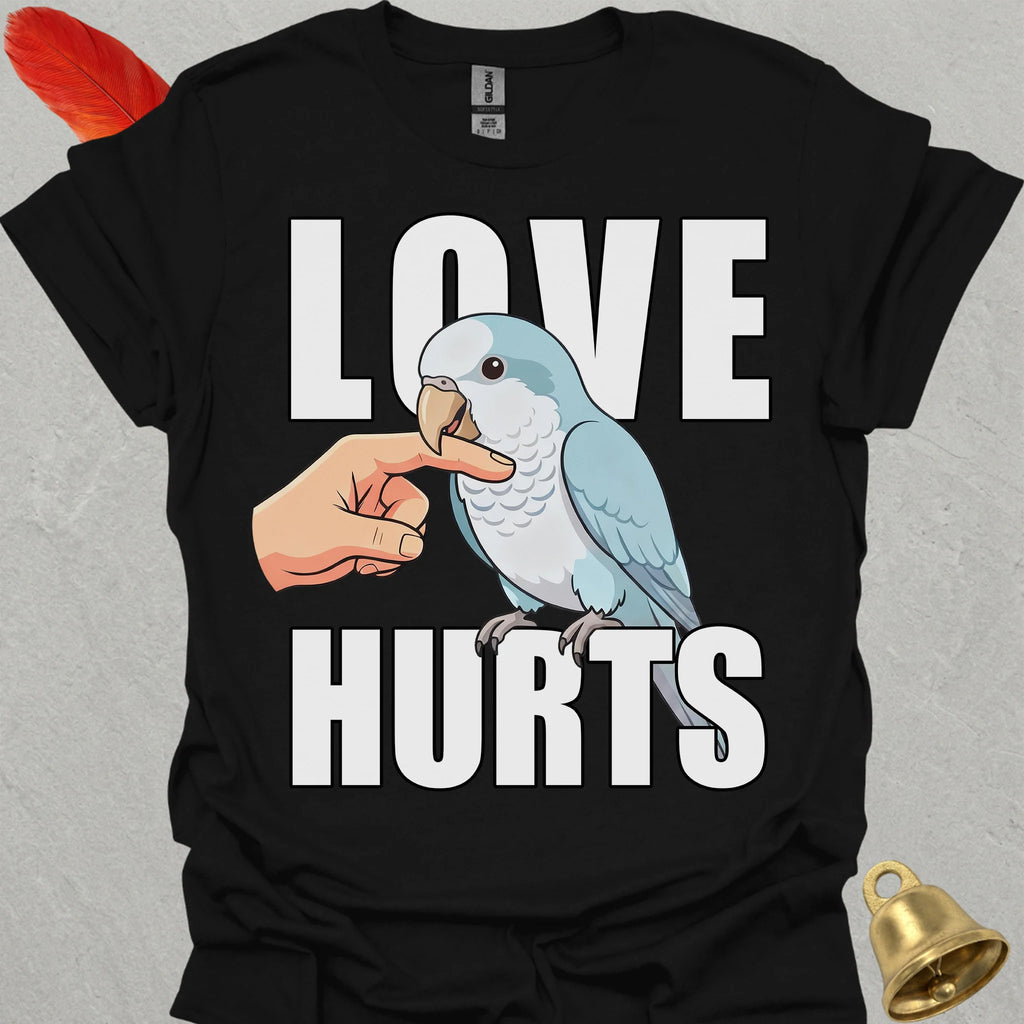 Blue Opaline Quaker Parrot Love Hurts T-Shirt