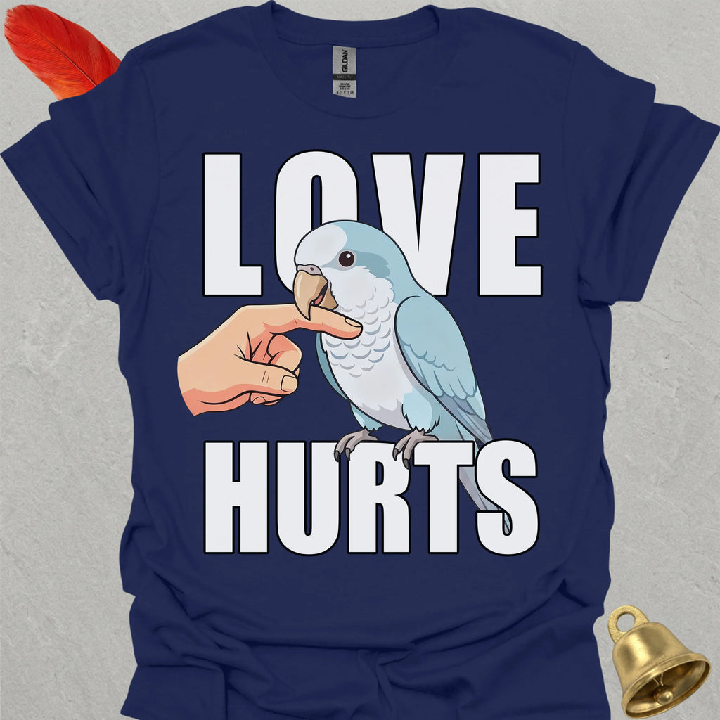 Blue Opaline Quaker Parrot Love Hurts T-Shirt