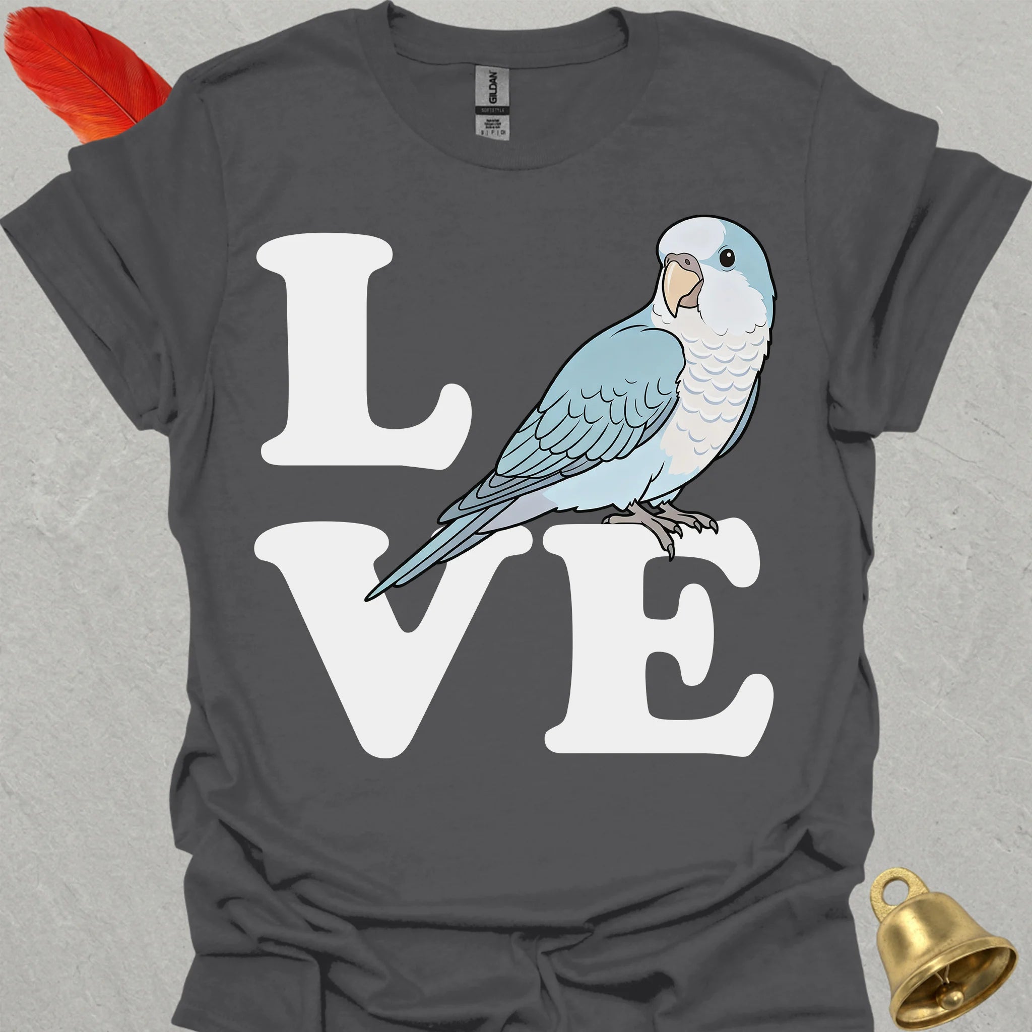Blue Opaline Quaker Parrot Love T-Shirt