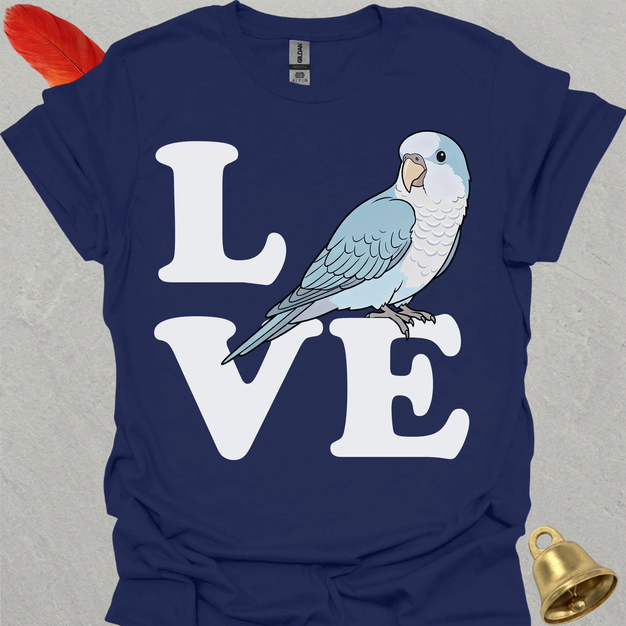 Blue Opaline Quaker Parrot Love T-Shirt