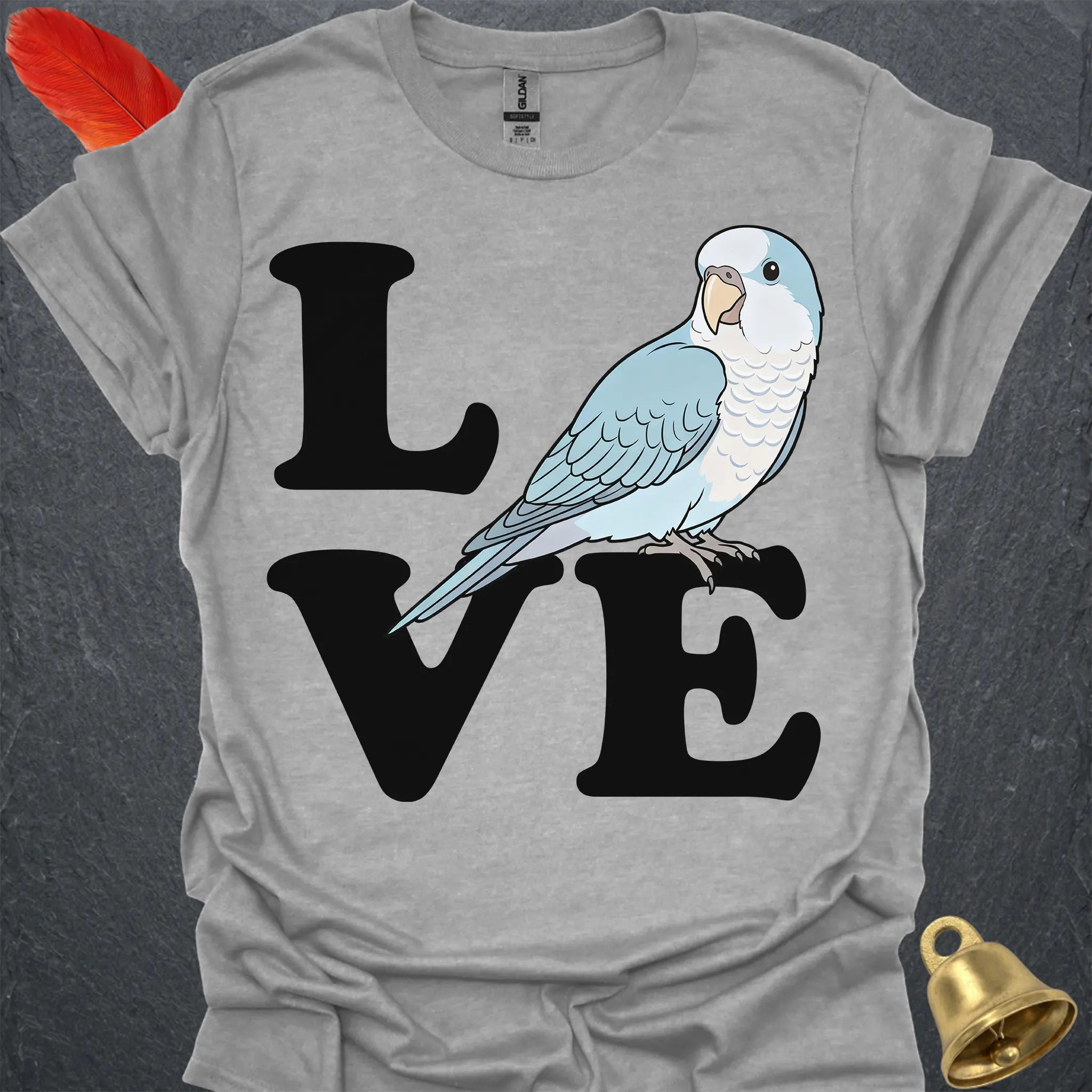 Blue Opaline Quaker Parrot Love T-Shirt
