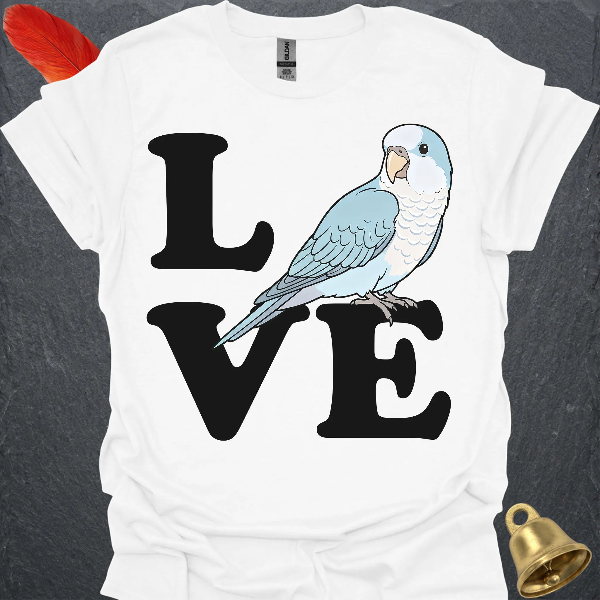 Blue Opaline Quaker Parrot Love T-Shirt