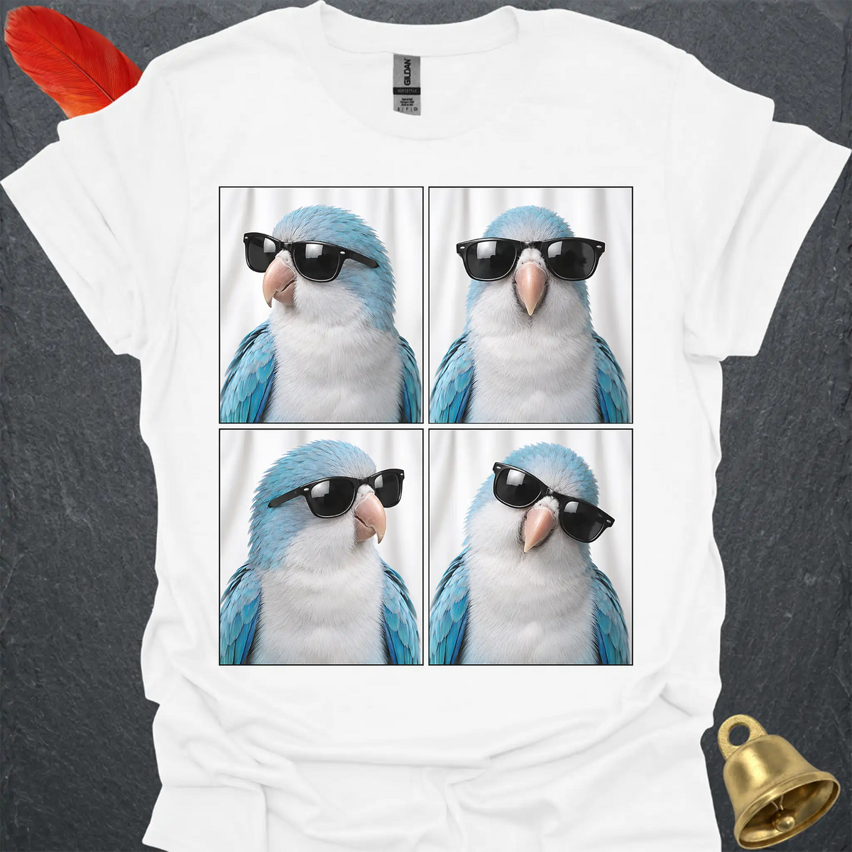 Blue Opaline Quaker Parrot Photobooth T-Shirt