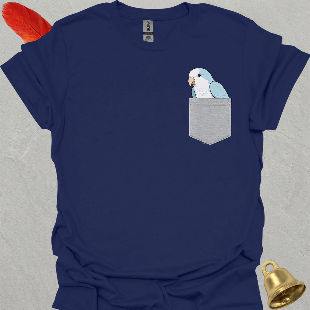 Blue Opaline Quaker Parrot Pocket T-Shirt