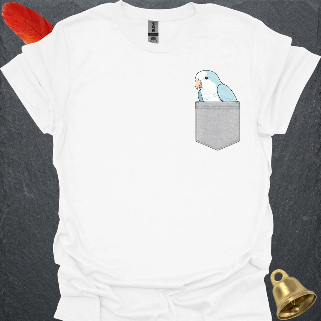Blue Opaline Quaker Parrot Pocket T-Shirt