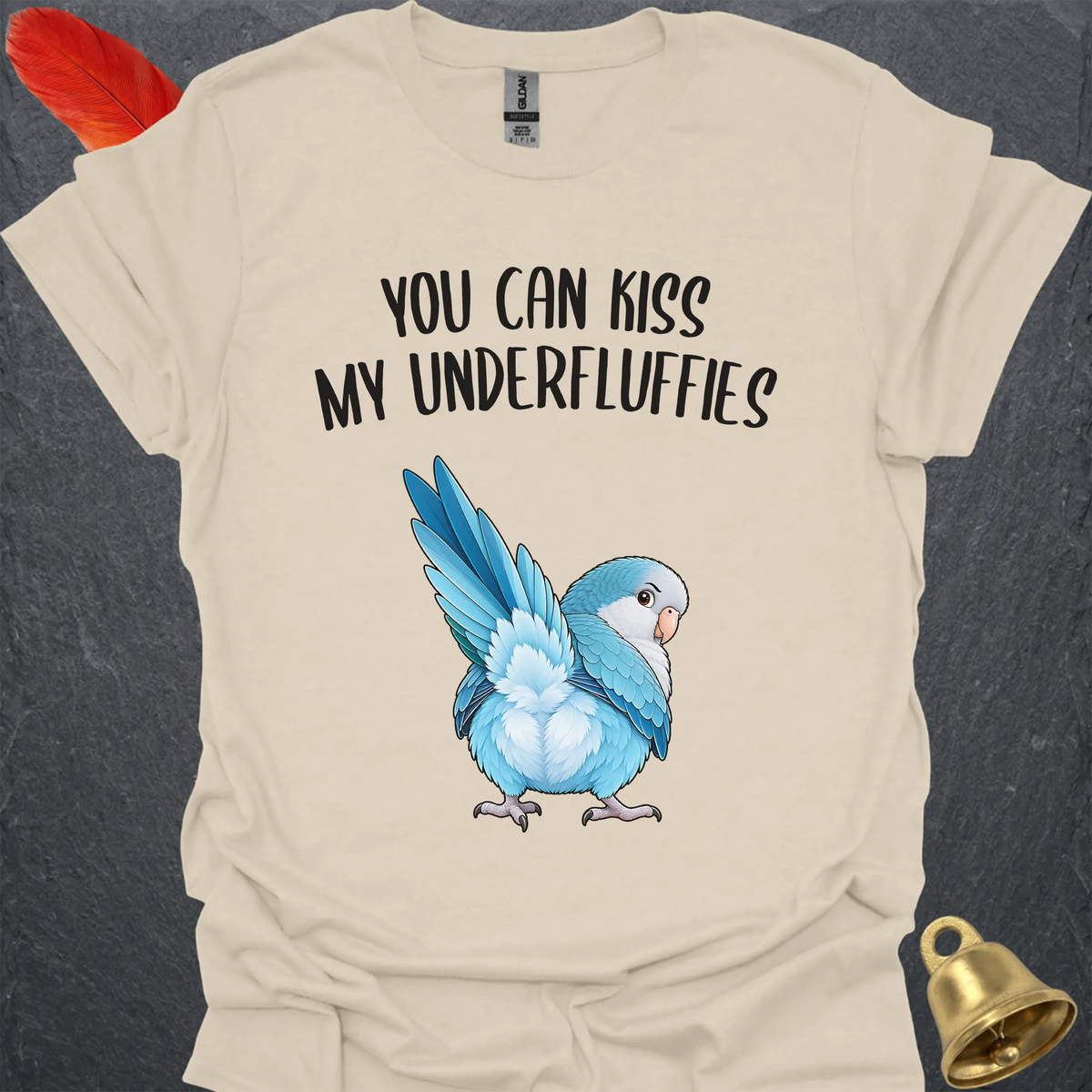 Blue Opaline Quaker Parrot Underfluffies T-Shirt