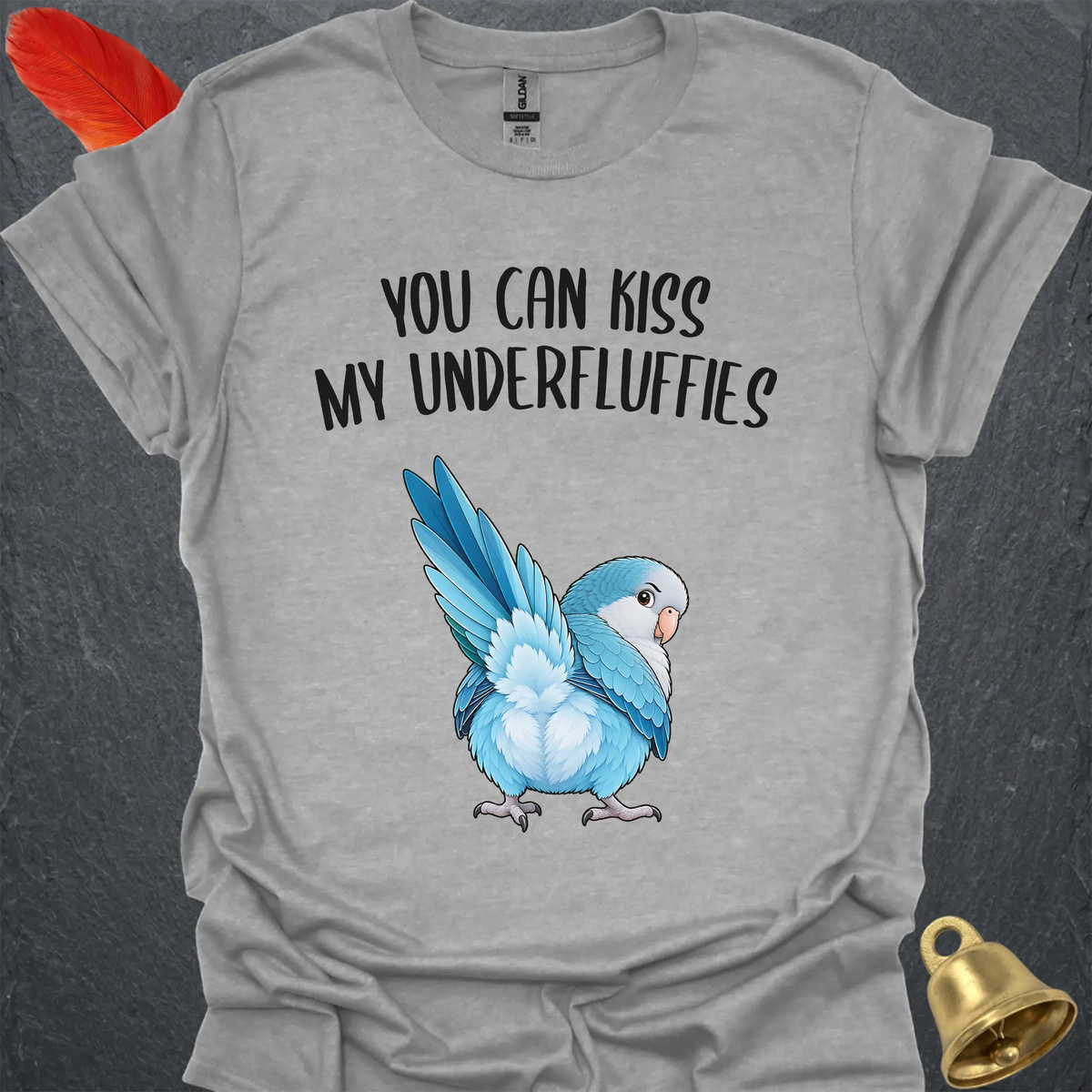 Blue Opaline Quaker Parrot Underfluffies T-Shirt