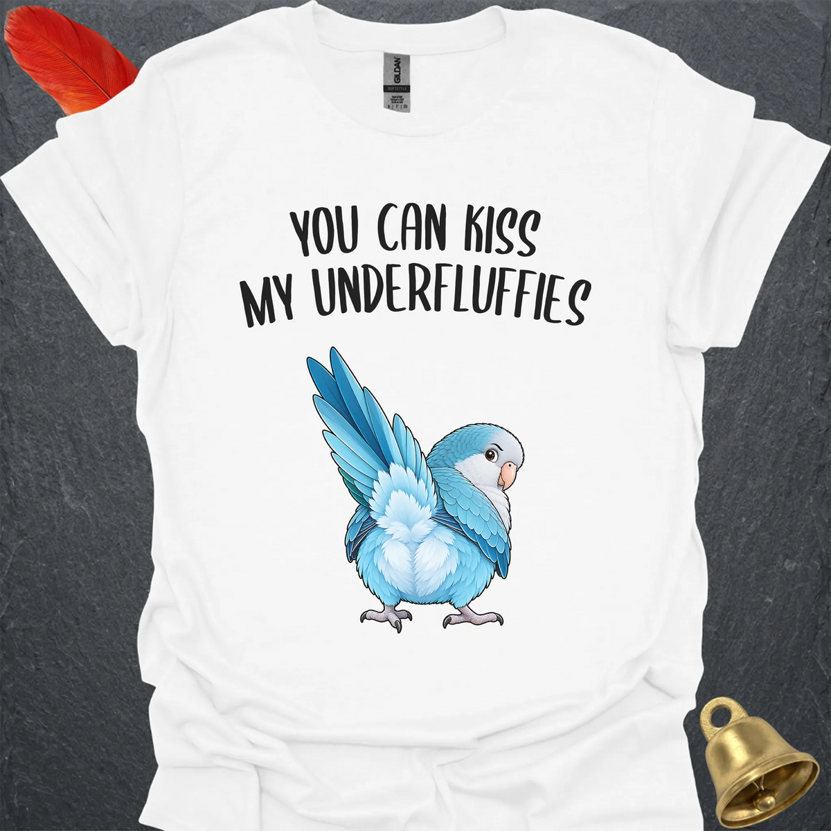 Blue Opaline Quaker Parrot Underfluffies T-Shirt