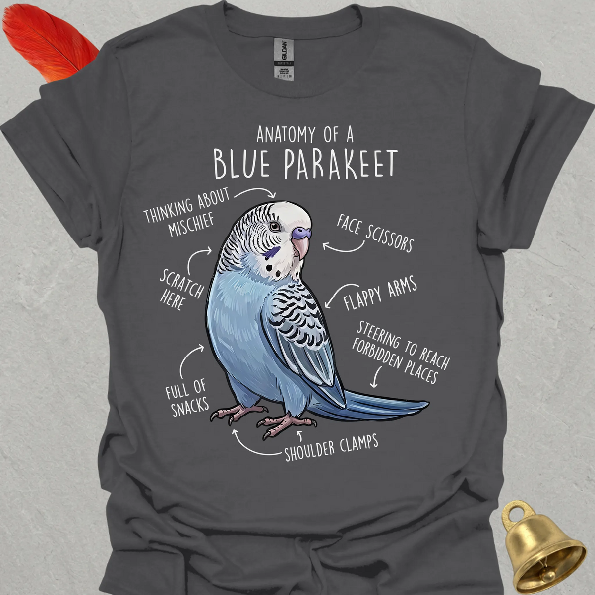 Blue Parakeet Anatomy T-Shirt