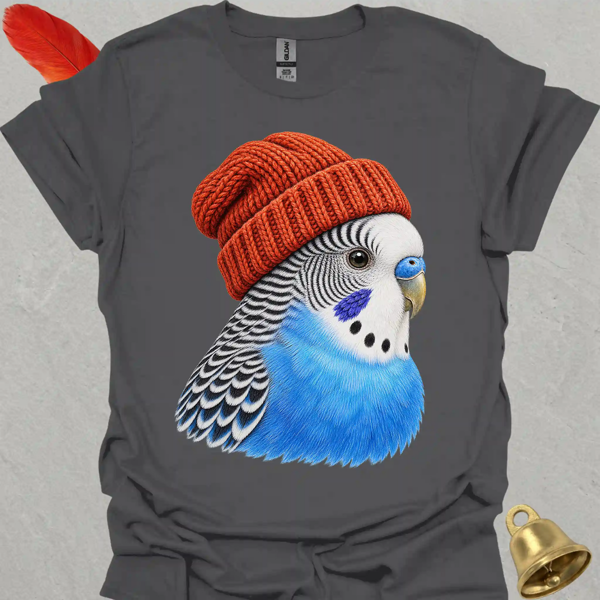 Blue Parakeet Beanie T-Shirt