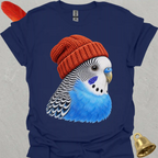 Blue Parakeet Beanie T-Shirt