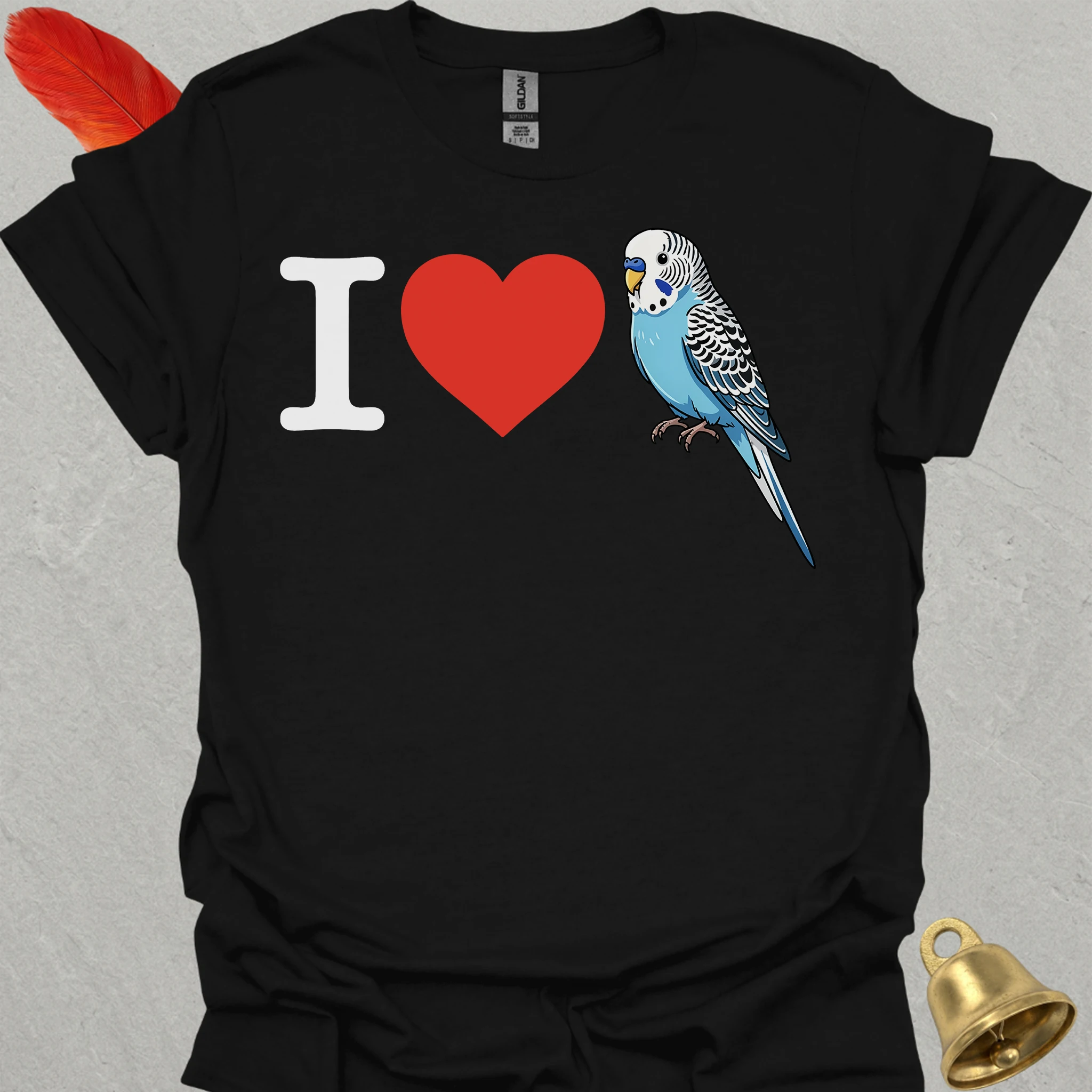 I Love Blue Parakeet T-Shirt