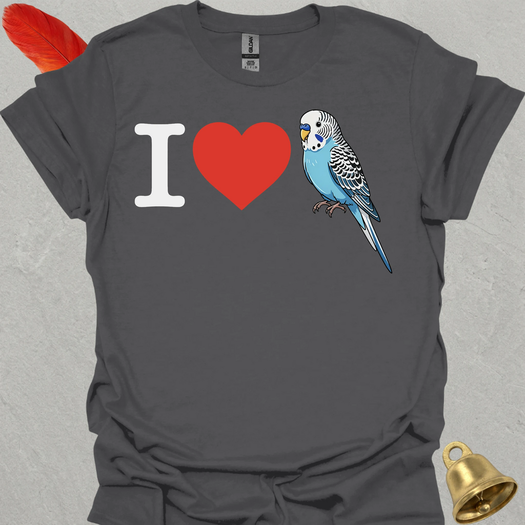 I Love Blue Parakeet T-Shirt