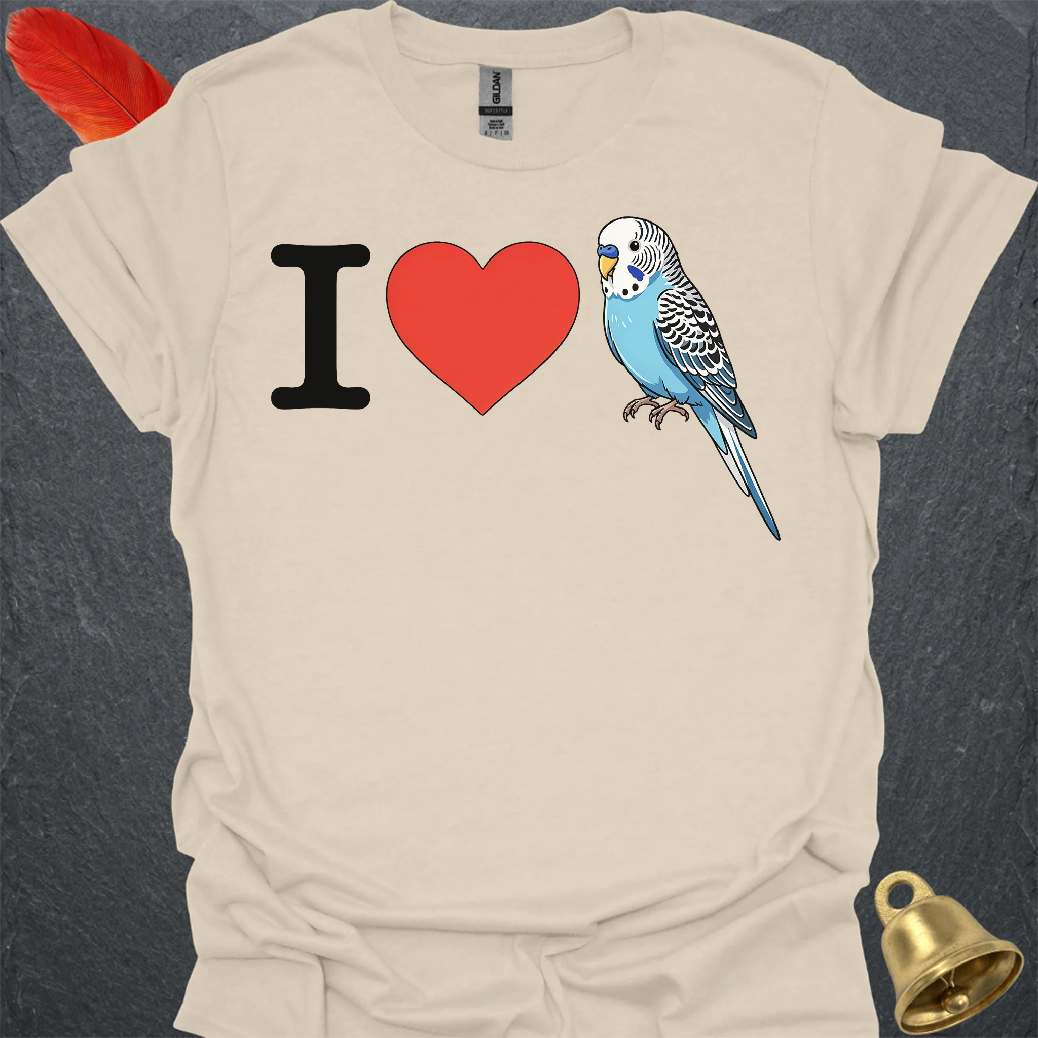 I Love Blue Parakeet T-Shirt