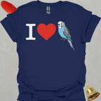 I Love Blue Parakeet T-Shirt