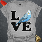 Blue Parakeet Bird Love T-Shirt