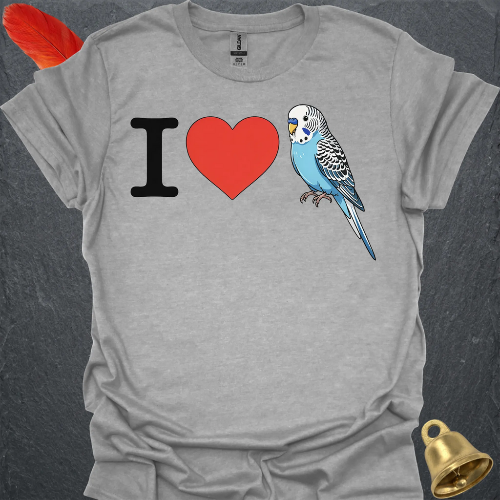 I Love Blue Parakeet T-Shirt