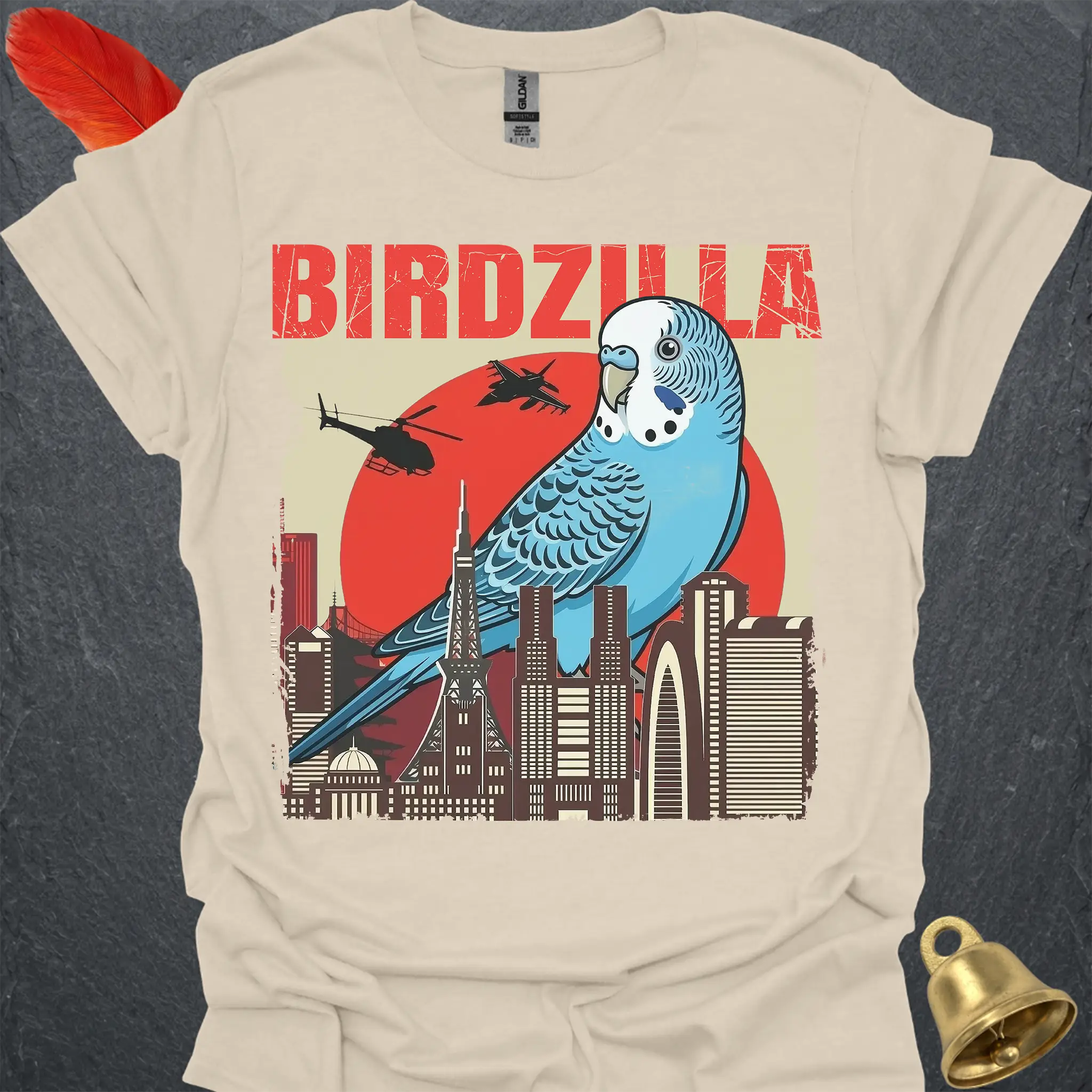Blue Parakeet Birdzilla T-Shirt