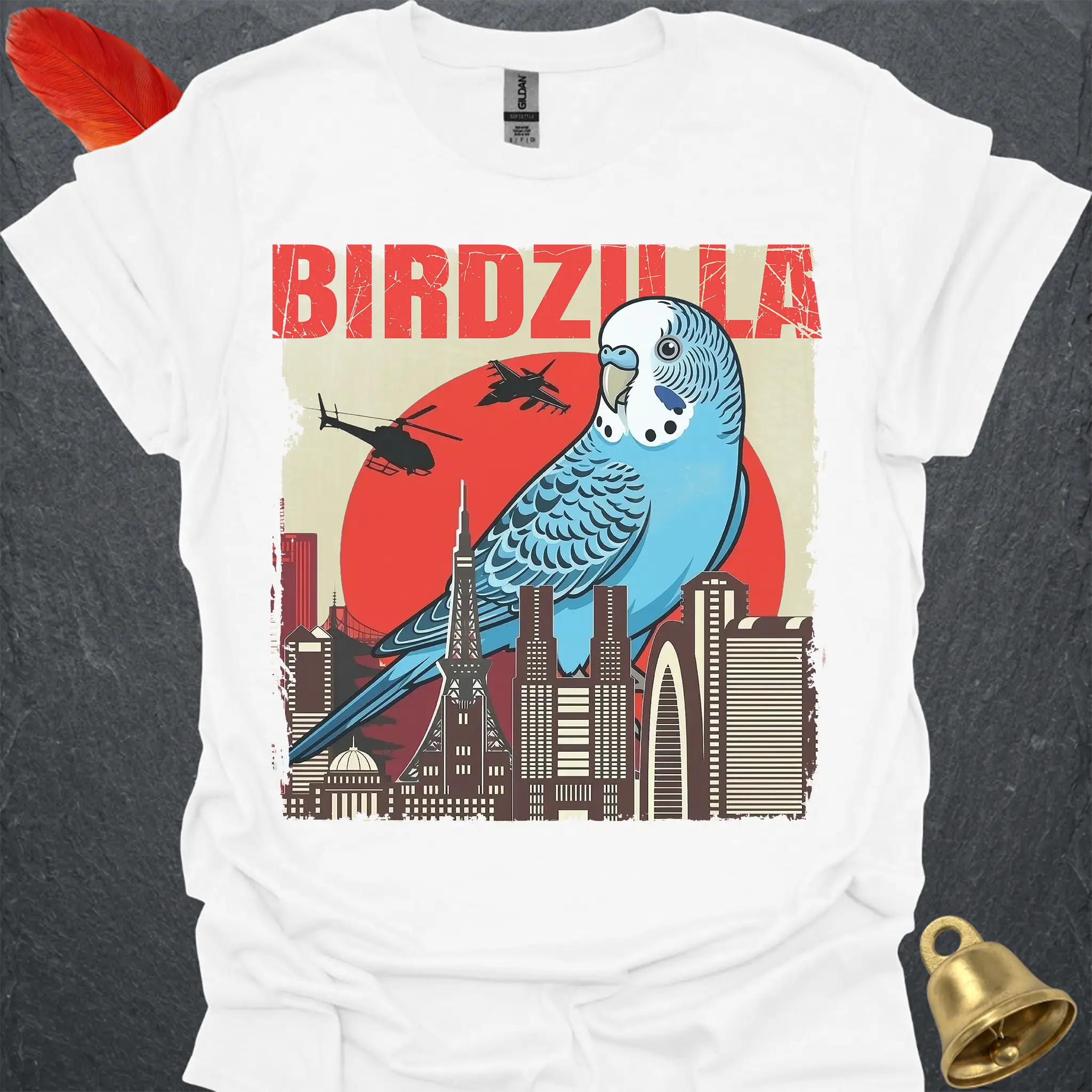 Blue Parakeet Birdzilla T-Shirt