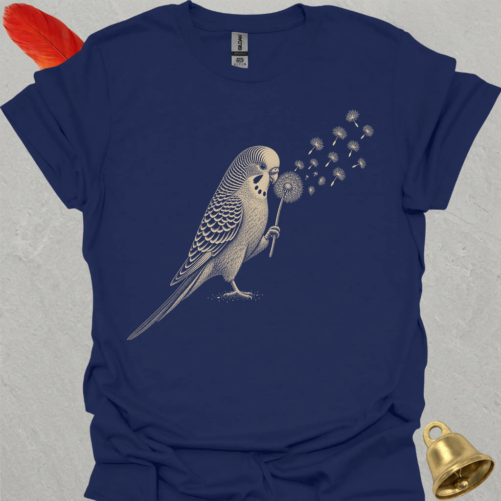 Blue Parakeet Blowing Wishes T-Shirt