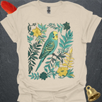 Blue Parakeet Boho Flower T-Shirt