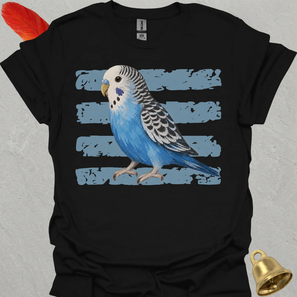 Blue Parakeet Brush T-Shirt