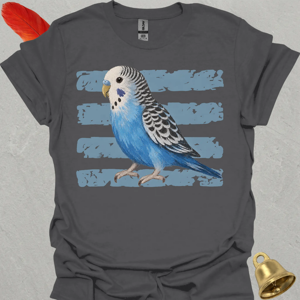 Blue Parakeet Brush T-Shirt
