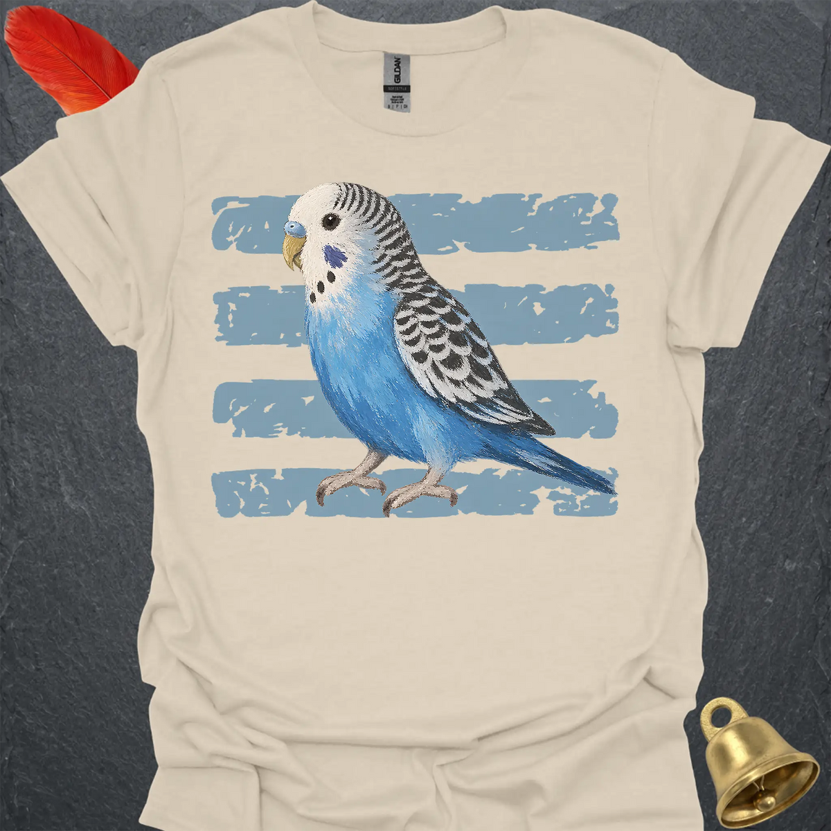 Blue Parakeet Brush T-Shirt