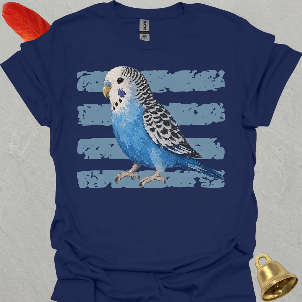 Blue Parakeet Brush T-Shirt