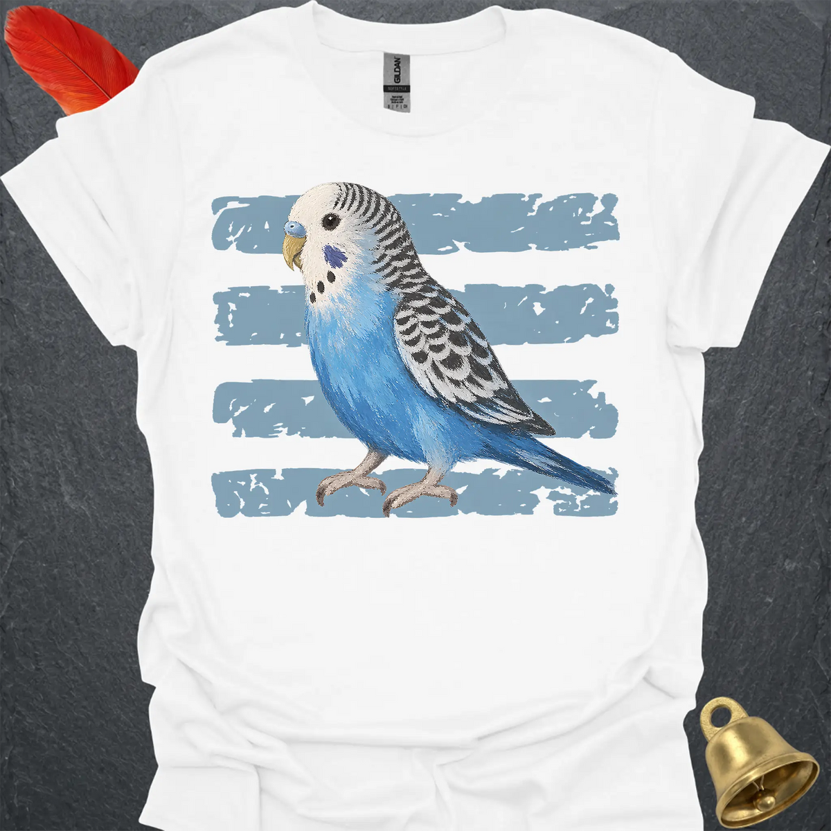 Blue Parakeet Brush T-Shirt