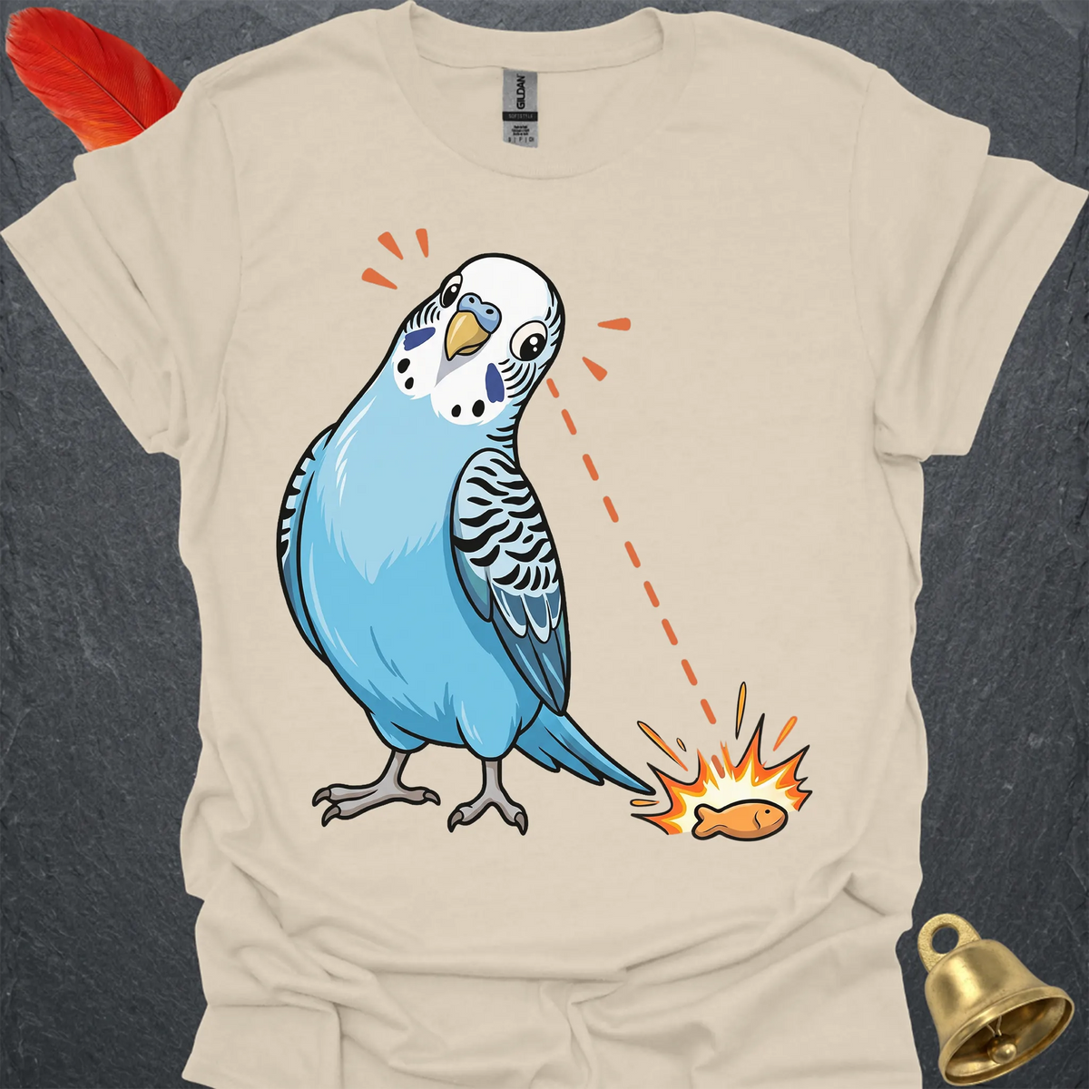 Blue Parakeet Eye on Prize T-Shirt