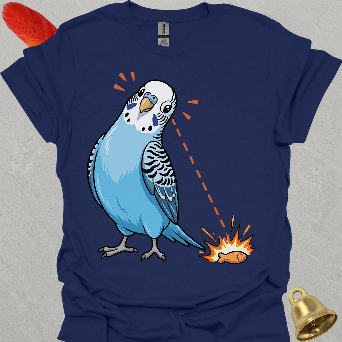 Blue Parakeet Eye on Prize T-Shirt