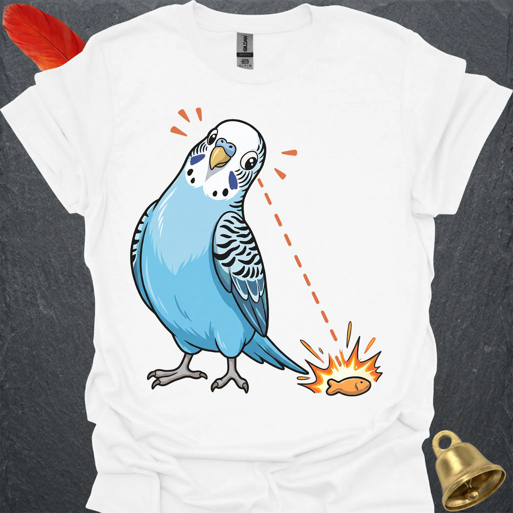 Blue Parakeet Eye on Prize T-Shirt