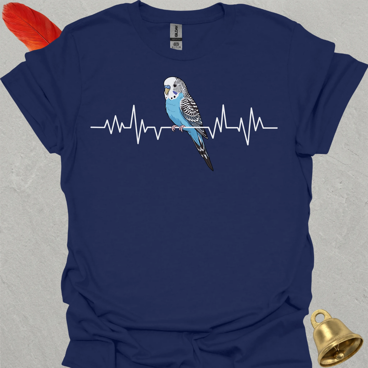 Blue Parakeet Heartbeat T-Shirt