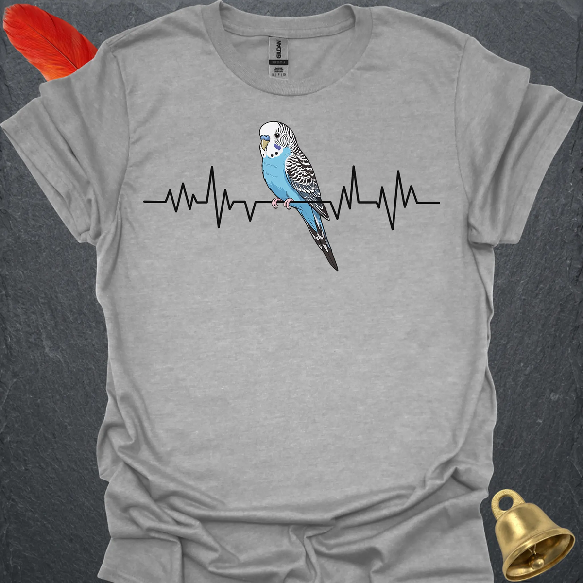 Blue Parakeet Heartbeat T-Shirt