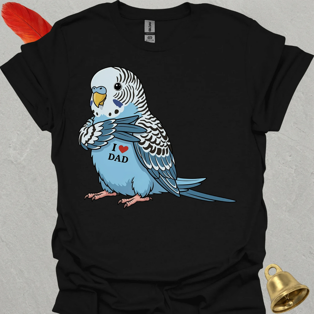 Blue Parakeet I Love Dad T-Shirt