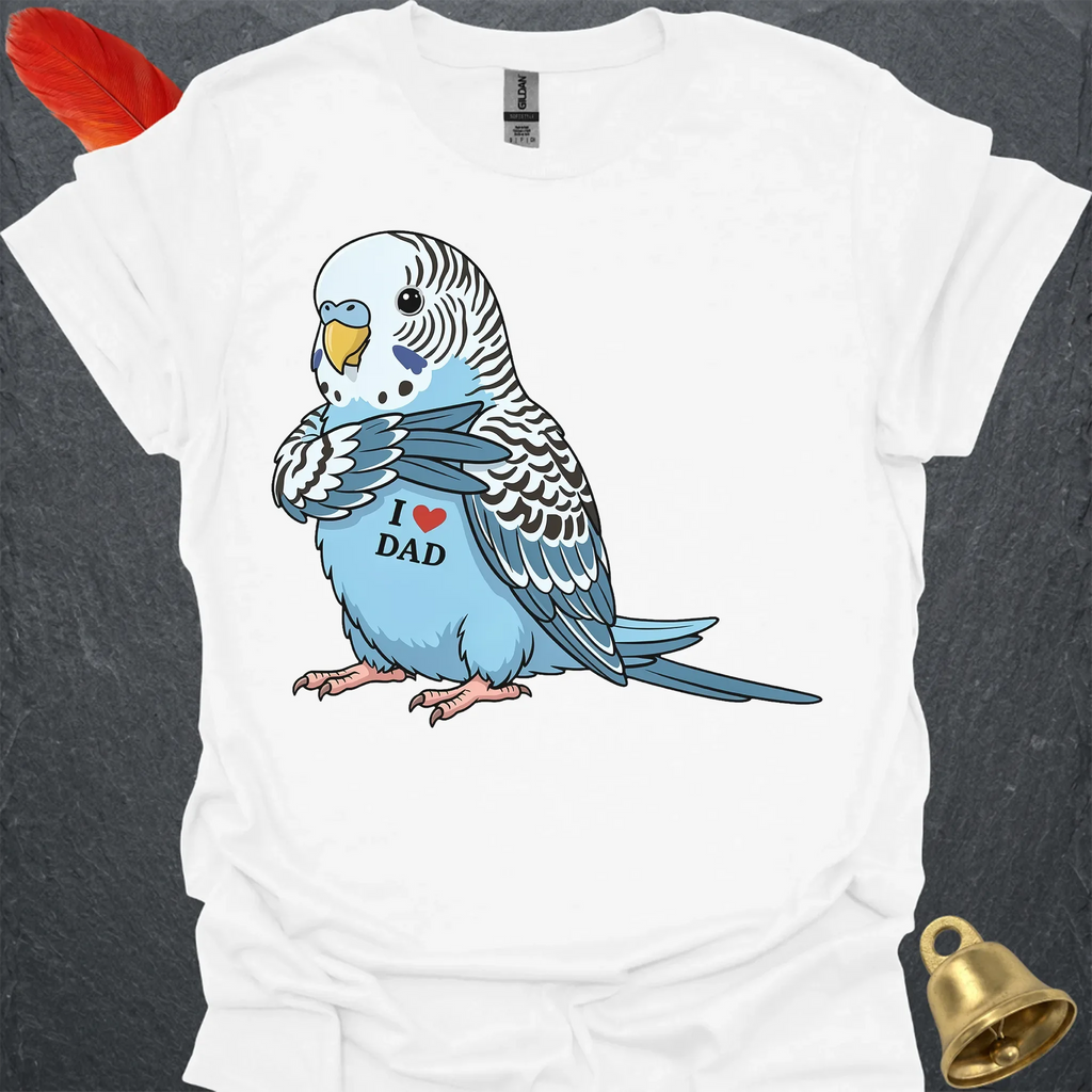 Blue Parakeet I Love Dad T-Shirt